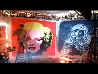 Brent Ray Fraser Penis Paints Warhol's Marilyn Monroe free video