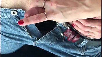 Stroke Small Dick In Car Outside Using Phone With Other Hand free video