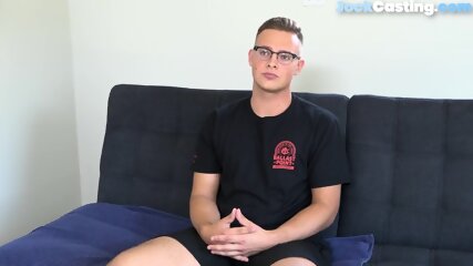 Nerdy Casting Otter Masturbates On The Couch free video